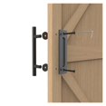 thumbnail image 4 of 12" Sliding Barn Door Handle Pull And Flush Hardware Set With Barn Door Floor Guide, Rustic Black (2 Set) ,Easy to Carry, 4 of 6