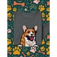 thumbnail image 3 of Color Corgi Peeking Sweatshirt Men -Image by Shutterstock, Male Small, 3 of 4