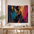 thumbnail image 5 of Floral Garden Portrait with Figure Skin Hair Styled, Mystical Fantasy for Space Lovers, Galaxy Room Decor, Mother'S Day Gift, Tapestry Wall Hanging for Bedroom and Dorm, 5 of 7