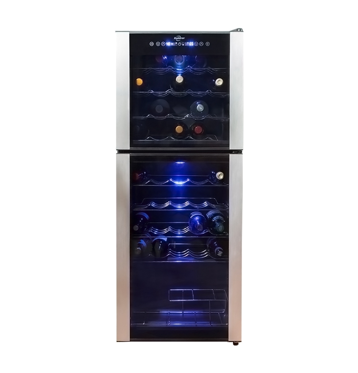 Koolatron Elite Series 45 Bottle Dual Zone Wine Cooler Freestanding Wine Cellar Walmart Com Walmart Com