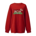 thumbnail image 2 of Gibobby Sudadera oversize mujer Sudadera de manga larga con patrón con cuello redondo para mujeres adolescentes y estudiantes(Rojo,CH), 2 of 3