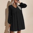 thumbnail image 3 of Vestido de jacquard,Vestido de manga larga con linterna para mujer, diseño elevado, 3 of 6