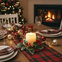 Neoyler Christmas Decorations Aromatherapy Candle Holder Fruit Wreath Long Lasting Plastic Construction for Tabletop Holiday Mantel Living Room Decorative Centerpiece Multicolor 7.8in