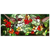 Xmarks Stained Glass Window Film, 1 pcs Sunflower Window Static Cling Yellow Flower Privacy Film Decorative UV Sun Blocking Glass Window Covering for Bathroom