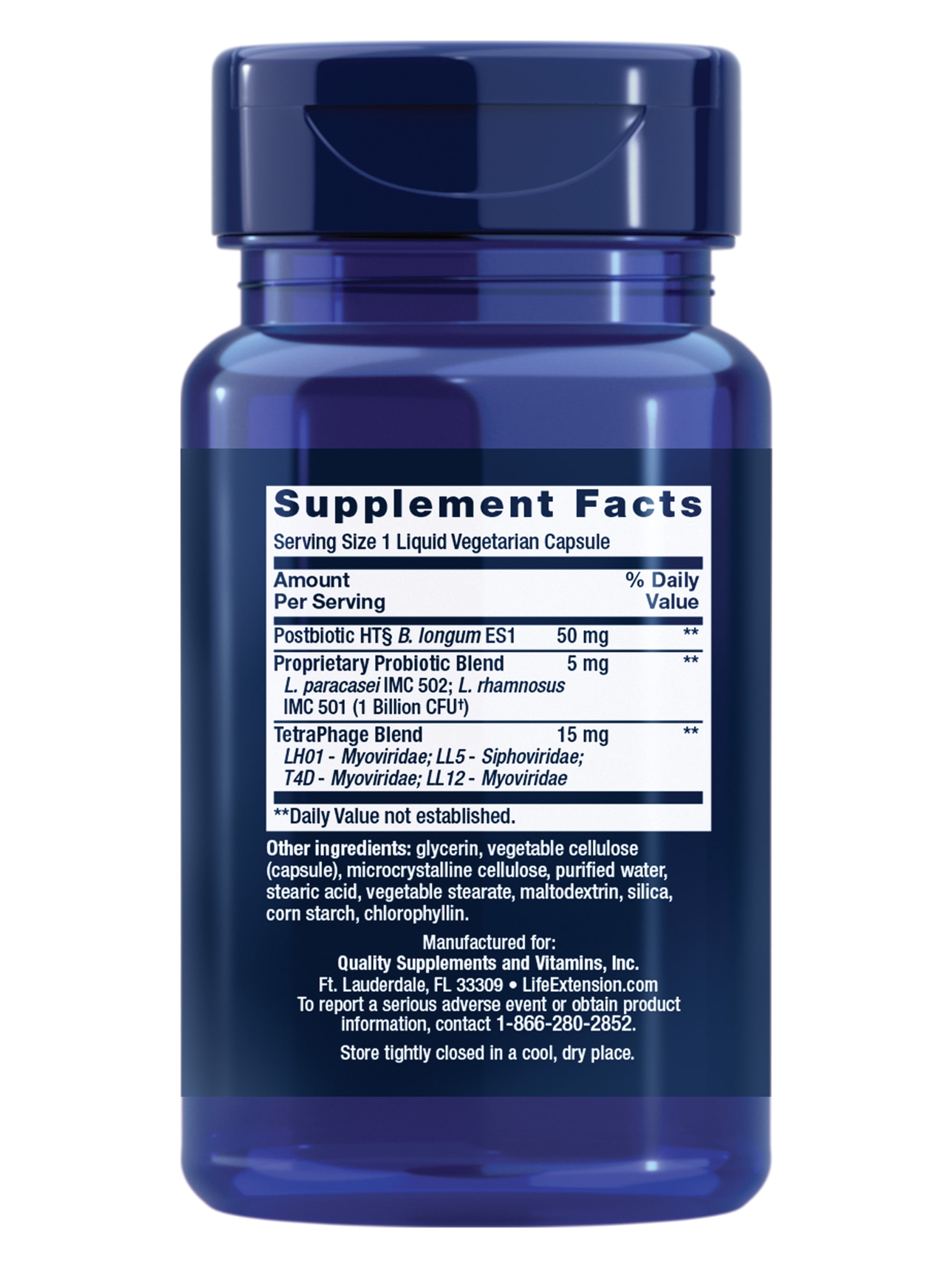 Life Extension FLORASSIST GI with Phage Technology, digestive health, probiotic support, nutrient absorption, 7 probiotic strains, bacteriophage blend, 30 liquid vegetarian capsules