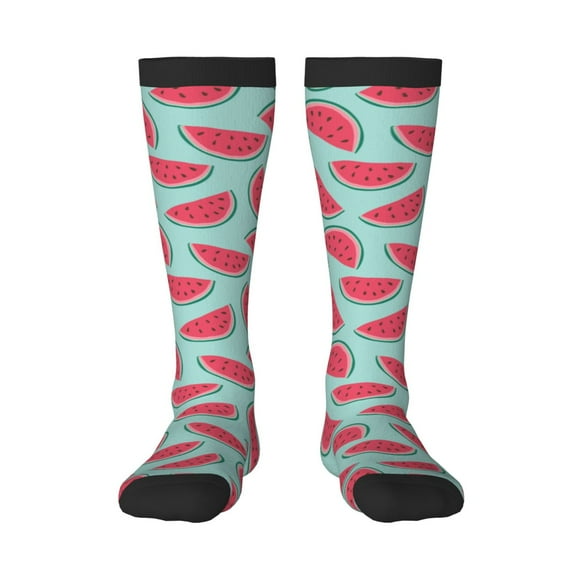 Fotbe Watermelon Calcetas Divertidas Estampadas para Hombre y Mujer, Calcetas de Algodón hasta la Rodilla para Caminar, Correr, Enfermería y Embarazo