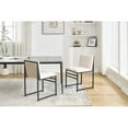 thumbnail image 2 of Modern Dining Chairs set of 2, Upholstered Linen cushions and backrest with minimalist craft iron racks, Ivory, 2 of 9