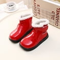 thumbnail image 4 of Wdgfv Girls Winter Boots Lined Warm Soft Soled Shoes for Toddler Kids Comfortable Non- Casual Footwear Red 8.5, 4 of 4