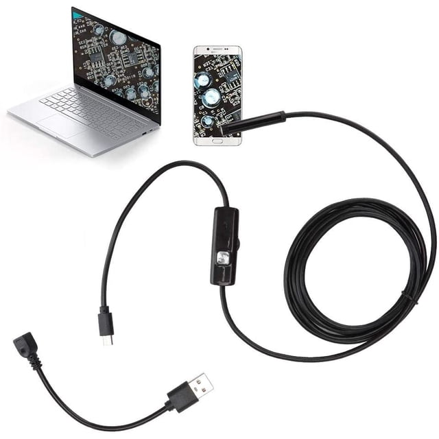 Mobile Phone Endoscope,2-in-1 HD 7mm Mobile Phone Endoscope,IP67 Waterproof,with 2 Meters USB Cable,for Android/Windows