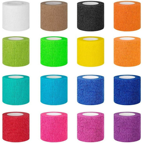 Self-Adhesive Elastic Bandage Bandages, Pet Bandages Self-Adhesive Bandages for Dogs, Cats, Horses, Animals, Tattoo Bandages Wraps, Sports Elastic Protection Knee Finger Bandages, 16 Pack