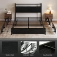 thumbnail image 6 of Zimtown Queen Bed Frame with 2-Tier Storage Headboard, Metal Platform Bed Frame with 4 Storage Drawers, Built in Charging Station & LED, Black, 6 of 9