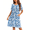 Blue Boho, variant on Oudiya Women Moo Moos House Dresses Button Short Sleeve Floral Mumu Nightgown with Pocket, S-3XL