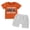 Orange+Gray, variant on Infant Baby Boy Summer Clothes Western Cow Print Short Sleeve T Shirt Tops Solid Shorts Set Toddler Boy Outfit for Newborn 0-3T