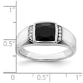thumbnail image 3 of Auriga Fine Jewelry 14K White Gold Onyx and Men's Diamond Ring Size 10, 3 of 6