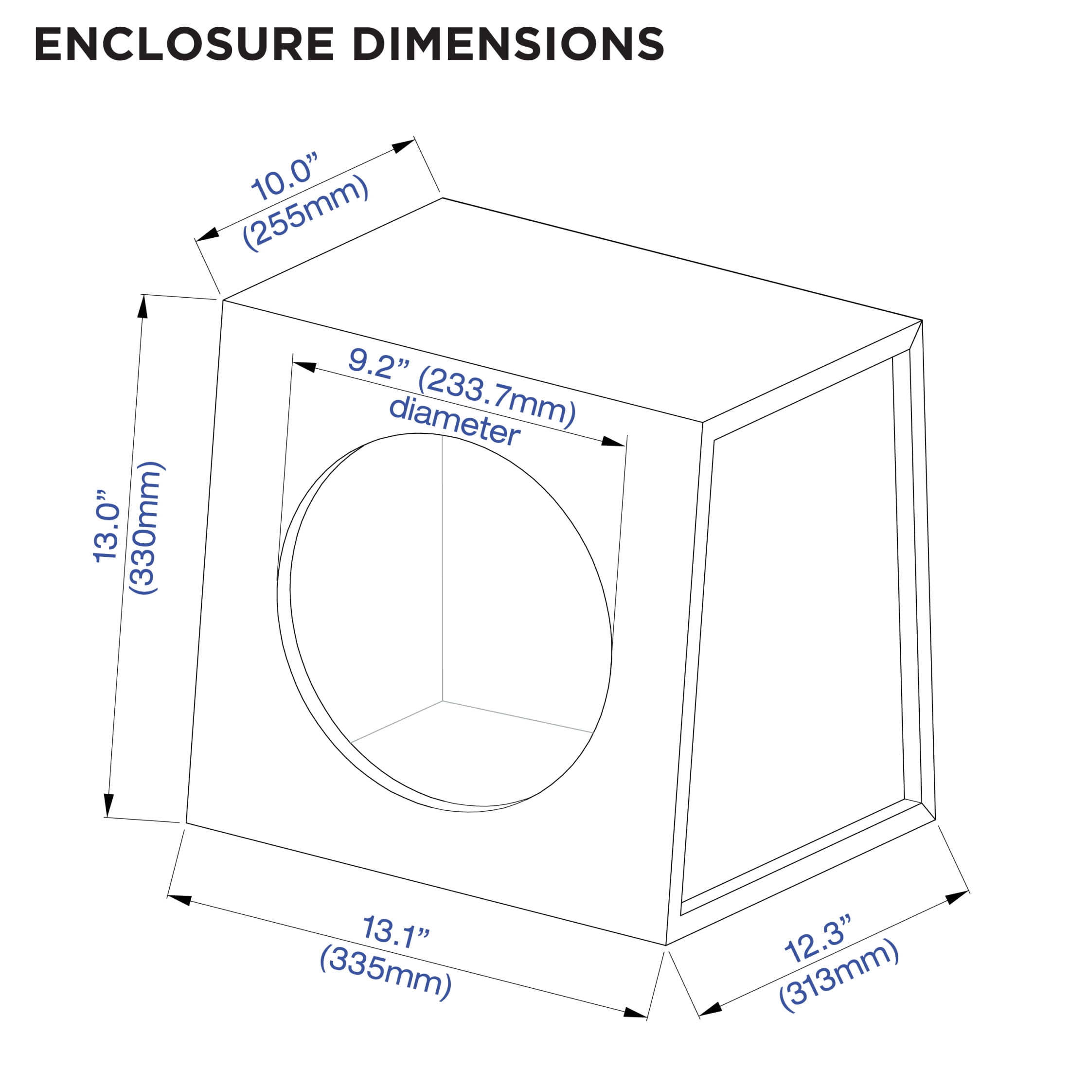 Scosche Build Your Own 10 inch Subwoofer Box SE10KT - Enclosure for subwoofer - MDF