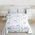 thumbnail image 2 of Homewish Cute Cartoon Bowknot Full Size Comforter Sets,Kawaii Floral Bedding Comforter Set,Blue White Green Bedding Sets For Girls Teens,Luxury Bedroom Decor Reversible,3 Pieces, 2 of 8