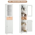 thumbnail image 3 of Homfa Bathroom Storage Tower, Narrow Linen Cabinet with Door and Drawers, Tall Bathroom Storage Cabinet for Small Spaces, White, 3 of 13