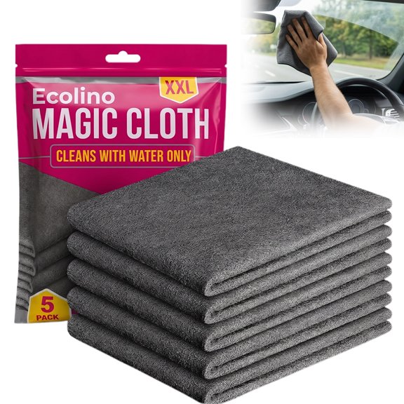 Ecolino Genie Magic Cloth – Thickened Microfiber, Streak-Free Lint-Free Wipes for Kitchen, Glass & Car Windows