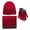 Red, variant on MIASHUI Couples Winter Outdoor Warmth Set Striped Knitted Pile Hat Scarf and Gloves for Cold Weather Black