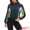Navy Blue Green, variant on DARING DIVA Women's Quarter Zip Pullover Cropped Sweatshirt XL Navy Blue Green