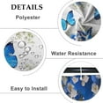 thumbnail image 5 of Blue Butterfly Shower Curtain Spring Floral Flower Royal Blue Butterflies Ornamental Artistical Shower Curtains for Hotel Home Bathtubs Bath Polyester Fabric with Hooks 72x84 Inches, 5 of 6