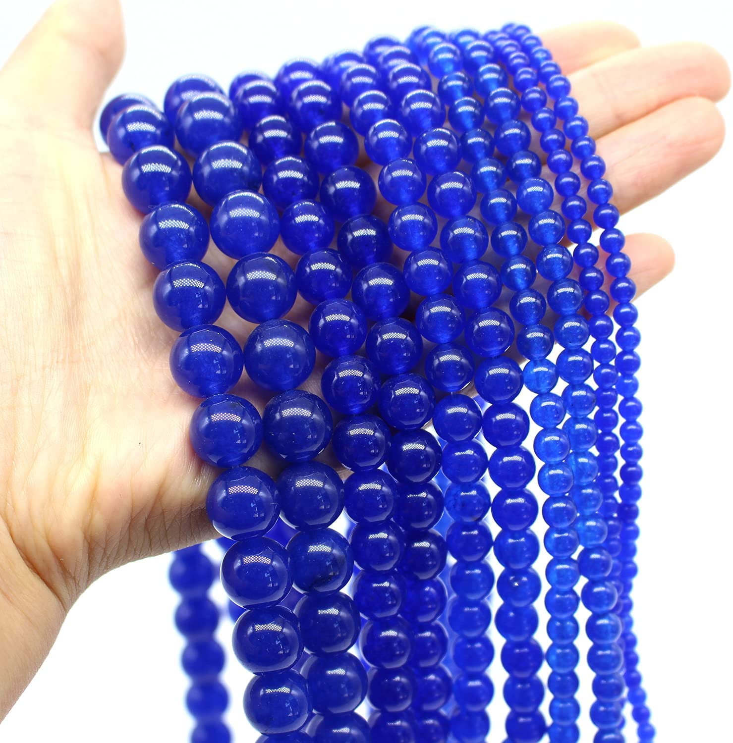 Natural Round Smooth Agate Multi Color Gemstone Beads Jewelry Making Strand 15" 