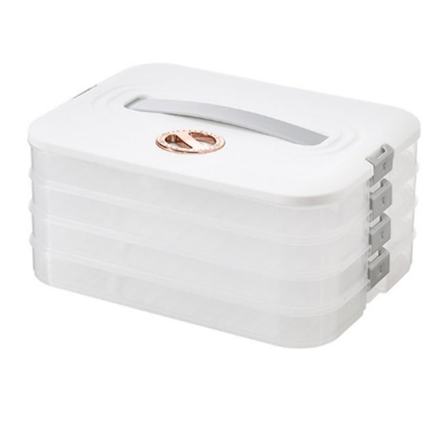 Dumplings Boîte de Rangement Réfrigérateur Dumpling Congélation Multi-Couches Gel Rapide Dumpling Boîte Blanc