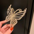 thumbnail image 1 of FanShow Pince à Cheveux Papillon en Strass pour Femmes Pince à Queue de Cheval Crabe Perle, 1 of 5
