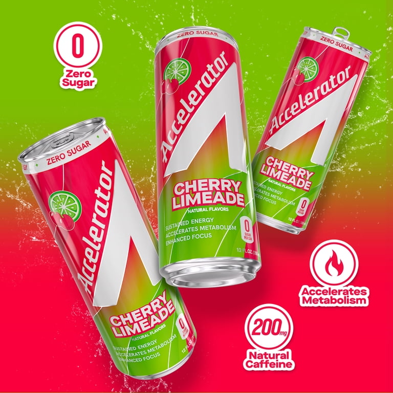 Accelerator Energy Drink, Cherry Limeade 12 fl oz can (12 pack