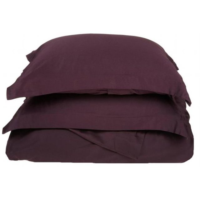 400 Thread Count Egyptian Cotton Twin Duvet Cover Set Solid Plum