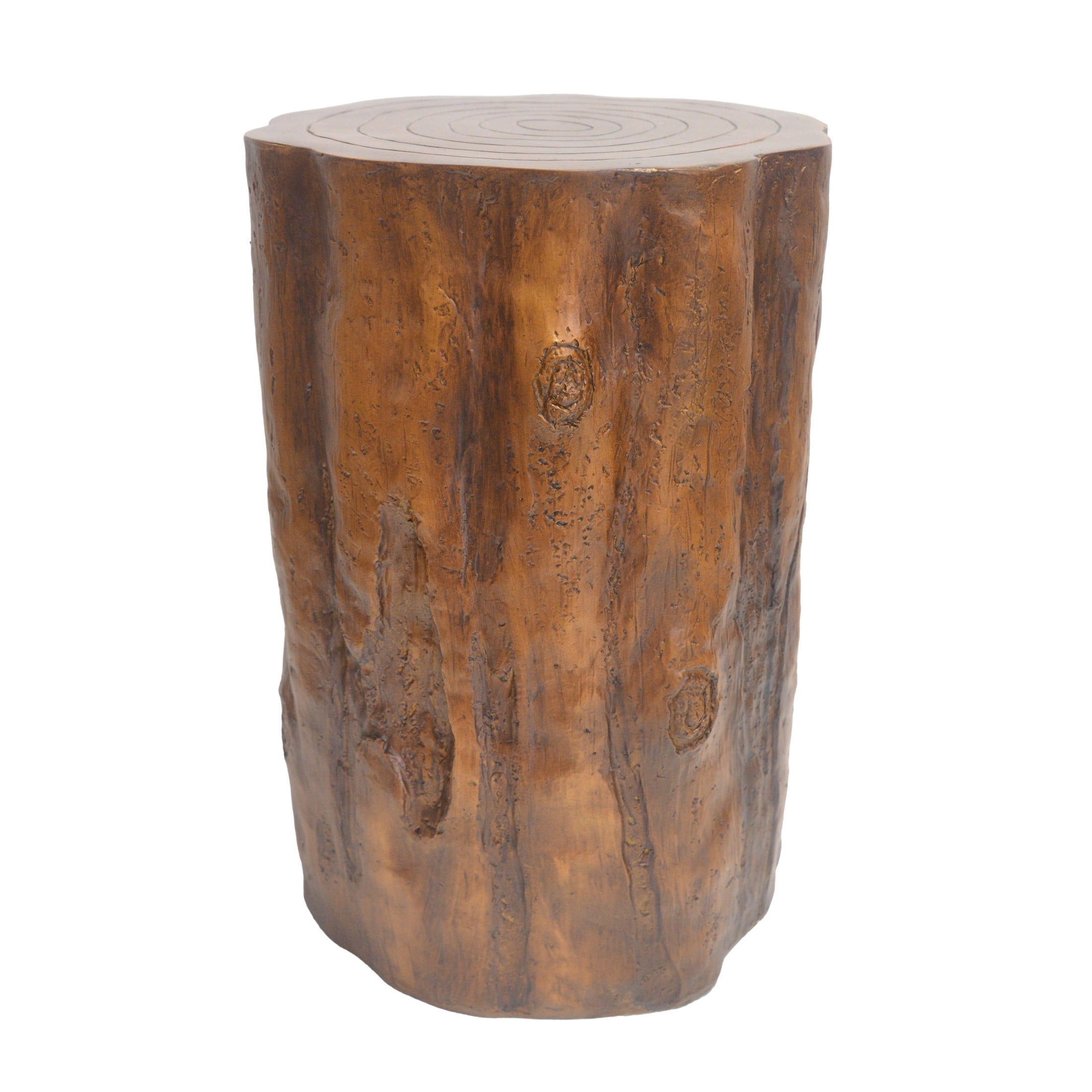 Christopher Knight Home 24.8" Outdoor Indoor Tree Stump MGO Side Table, Distressed Wood Grain, Brown