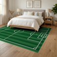 thumbnail image 3 of ODIKA 6'x9' Washable Area Rug Doormat Door Football Pitch Athletic Field Layout Soccer Themed for Family Room, Living Room, Master Bedroom, Non-Slip, Easy Care, 3 of 7