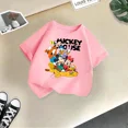 thumbnail image 3 of Camiseta de algodón de manga corta de verano de Mickey Minnie de Disney para niños, camisetas casuales de moda para niños y niñas, camisetas lindas de dibujos animados, ropa para niños, 3 of 5