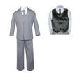 thumbnail image 2 of 7pc Baby Toddler Boy Formal Party Medium Gray Suit w/ Satin Vest & Necktie Sm-20, 2 of 4