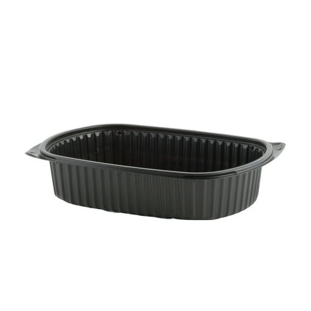 Anchor Packaging 48 oz Microraves M710D Black Take Out Container, 10" x 7" | 252/Case