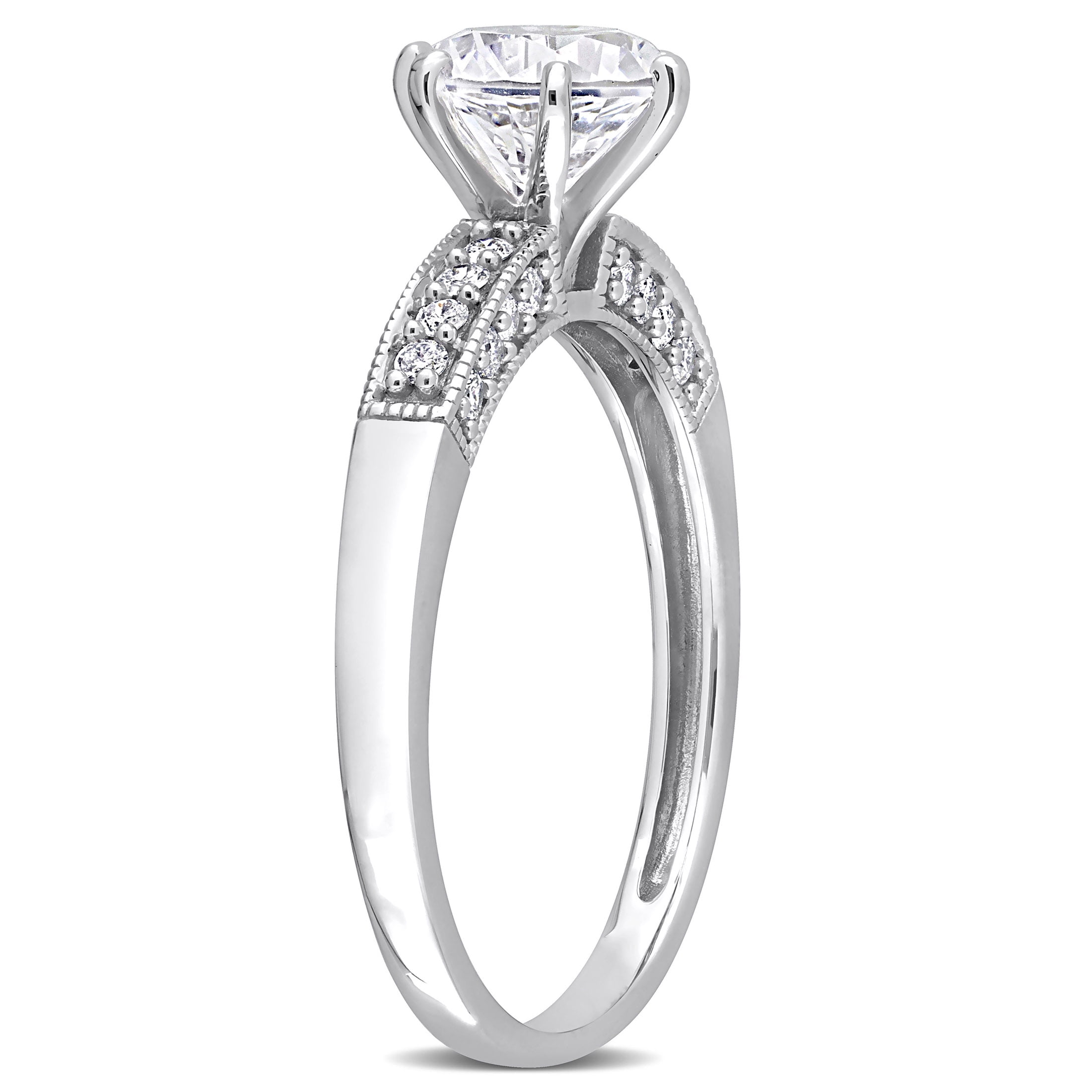 Everly Women's Created Sapphire 10K White Gold Engagement Ring