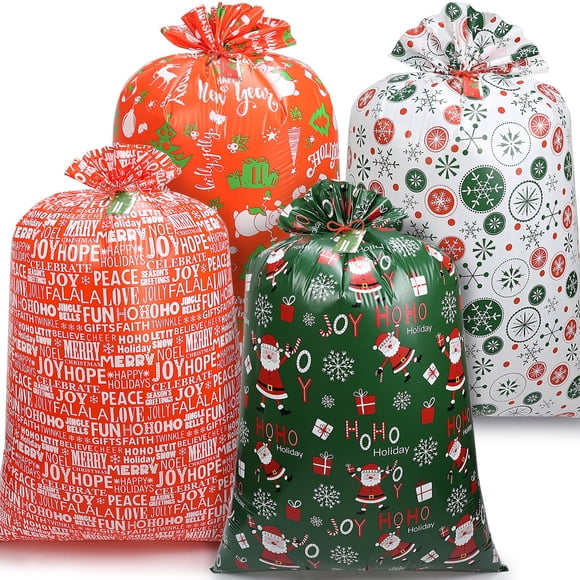Bolsas de regalo de Navidad gigantes HRX Package, 142 x 91 cm, 4 unidades