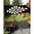 thumbnail image 2 of Black White Beige Boho Sun Shade Sail 12'x16' Rectangle Outdoor Shade Canopy, Western Geometric Aesthetic Porch Shades Outdoor Sun Blocking Screen, Sunshade Cloth Covers for Patio/Deck/Garden, 2 of 5