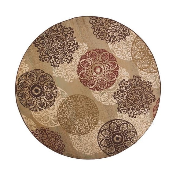 HomeRoots  7 ft. 7 in. Round Polypropylene Sage Area Rug - Sage - 7 ft. 7 in.