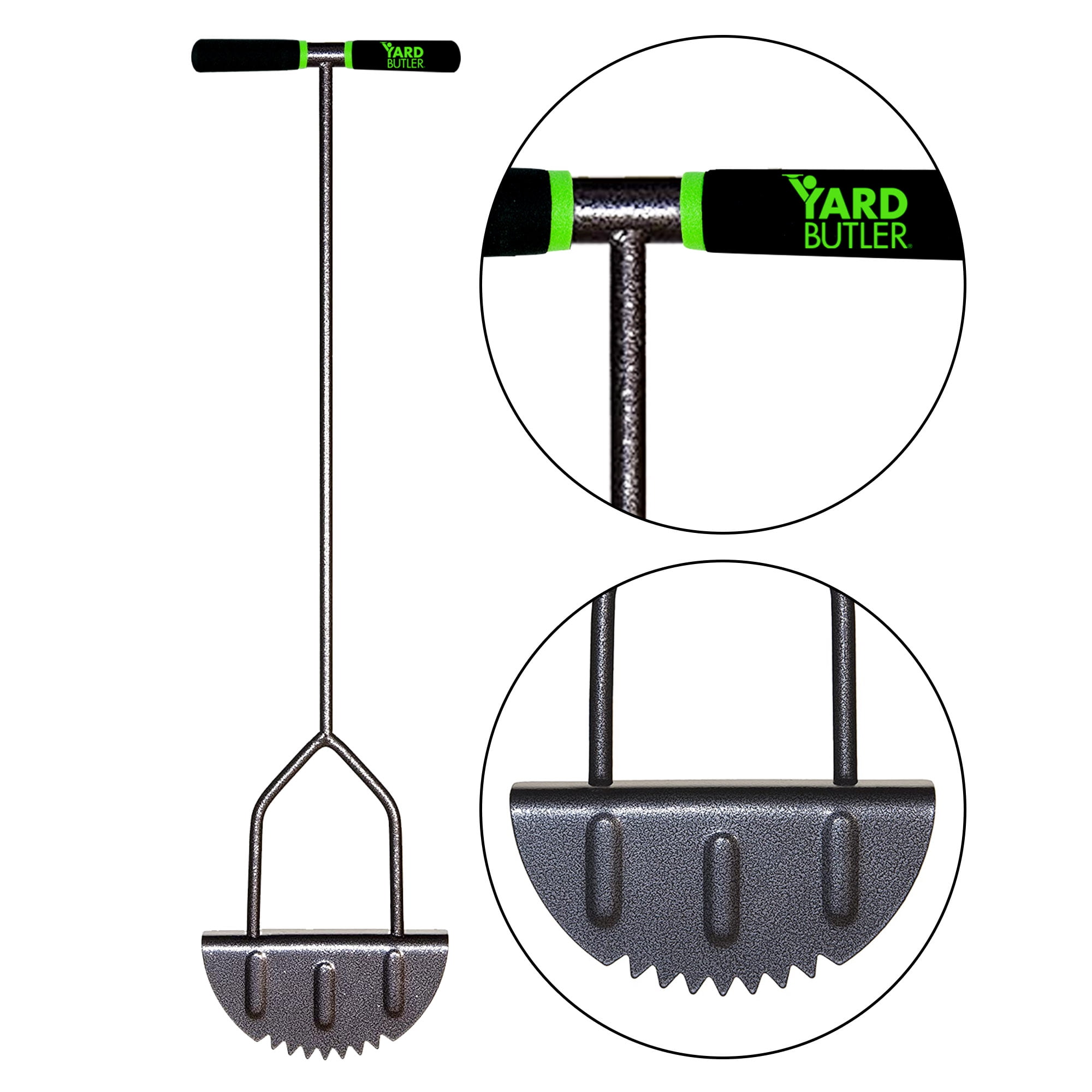 Yard Butler EDGE-180 37 Inch Steel Sawtooth Grass Lawn Manual Step Edger Tool 