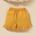 thumbnail image 7 of 2T Baby Girls Clothes 3T Toddler Girls Summer Outfits Sleeveless Suspender Floral Top Yellow Shorts Headband 3PCS Set, 7 of 7