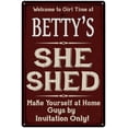 thumbnail image 1 of BETTY'S She Shed Red Sign Gift Lady Cave 8x12 Metal Sign 108120088017, 1 of 1