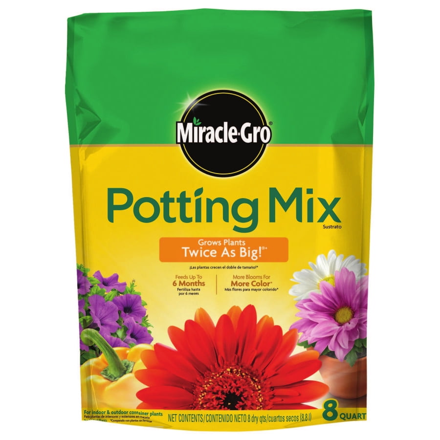 Miracle-Gro Potting Mix, 8 Quart - Walmart.com