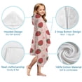 thumbnail image 7 of Strawberry Plants Fruit Flower Pink Pattern Hooded Bath Towel，50"x30" for Ages 3 To 12 Kids, Quick Dry Lightweight Soft Microfiber Hood Beach Towel Cover Up for Kids, 7 of 7