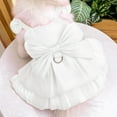 thumbnail image 6 of Nebwoak Dog Wedding Dress with Leash, White Pet Bridal Gown with Big Bow, Cute Dog Formal Outfit for Wedding Ceremony, Photoshoot & Party, Size M, 6 of 6