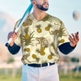 thumbnail image 5 of Lsque Monkeys and Pinealpples Pattern Mens Polo Golf Shirts Funny Graphics Shorts Sleeve Button Shirts Baseball T-shirt-Medium, 5 of 7