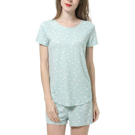 

Lumento Women Loose Gift Pajamas Set Comfy Camouflage Print Pyjama Soft Sleep Nightwear Suit
