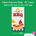 thumbnail image 4 of Big Dot of Happiness Summer BBQ Popcorn Bags, Fire Up the Grill Picnic Party Favor Snack Treats, Free-Standing Individual White Paper Bags - 25 Count, 4 of 5