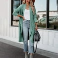 thumbnail image 5 of Women's Long Cardigan Open Front Casual Loose Oversized Coatigan Notch Collar Trench Coat, 5 of 7