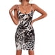thumbnail image 3 of VISgogo Mini vestido ajustado para mujer, correa de espagueti sin mangas con estampado de leopardo/piel de serpiente VISgogo moda, 3 of 6
